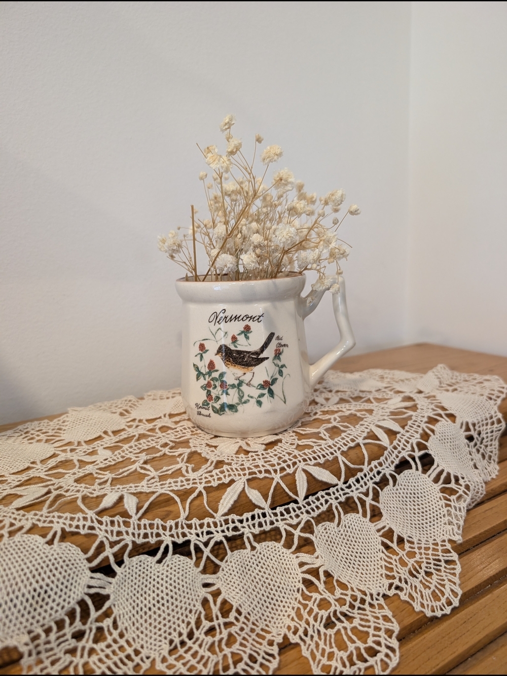 Vintage Vermont Mug – Hermit Thrush & Red Clover Design - Picture 7 of 8